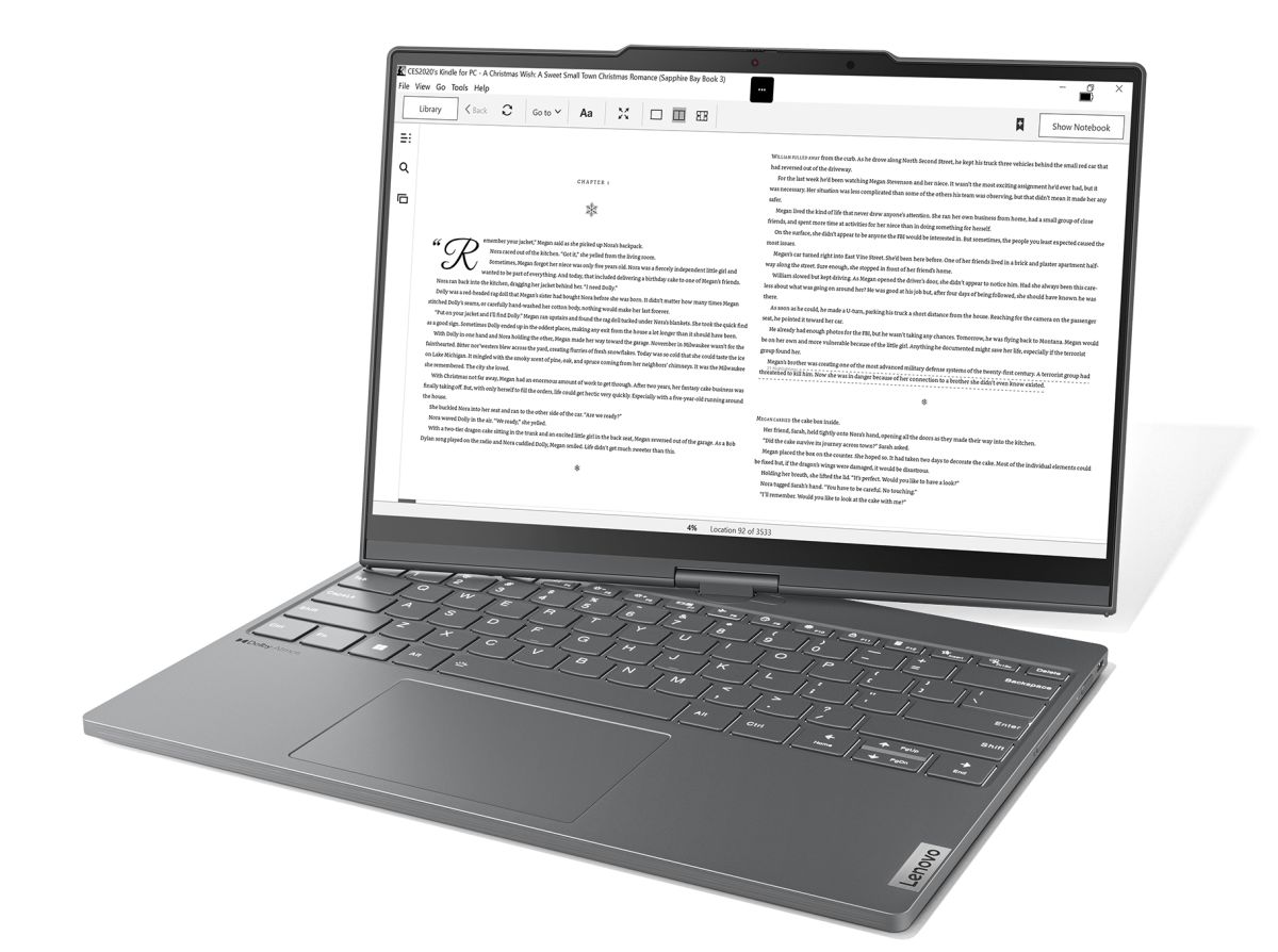 liliputingnews's tweet card. Lenovo ThinkBook Plus Twist is a convertible laptop with 13.3 inch OLED and 12 inch E Ink color displays