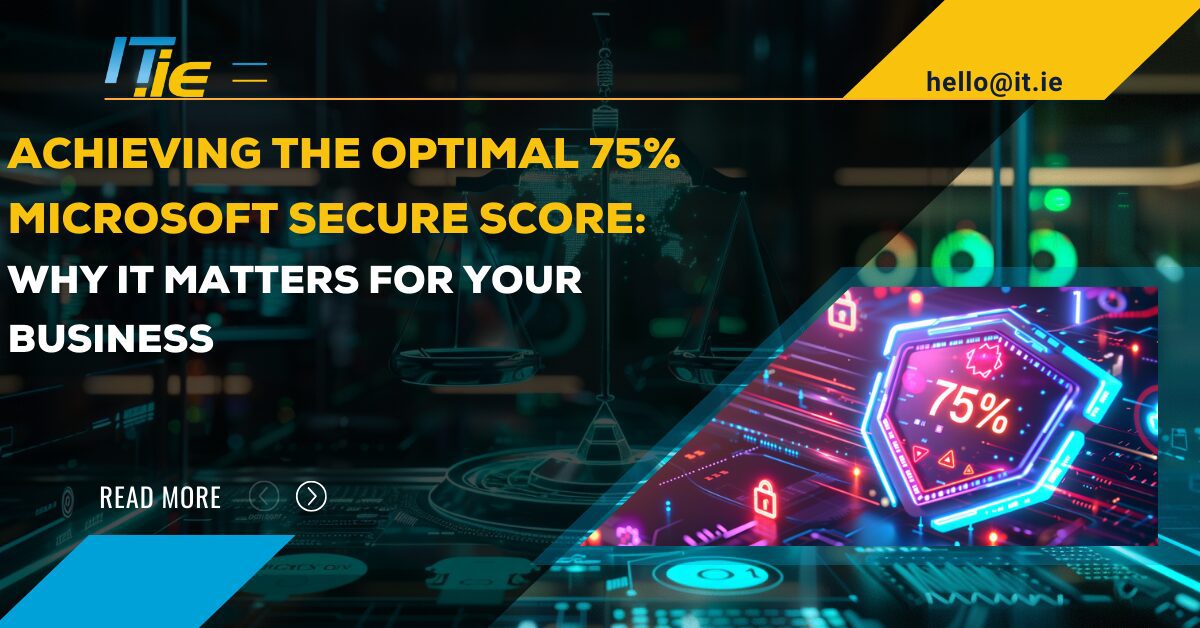 itdotie's tweet card. Discover why aiming for an optimal 75% Microsoft Secure Score is crucial for enhancing security without hindering productivity.