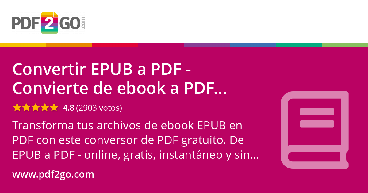 JOSEMARIA51220's tweet card. Transforma tus archivos de ebook EPUB en PDF con este conversor de PDF gratuito. De EPUB a PDF - online, gratis, instantáneo y sin registro.