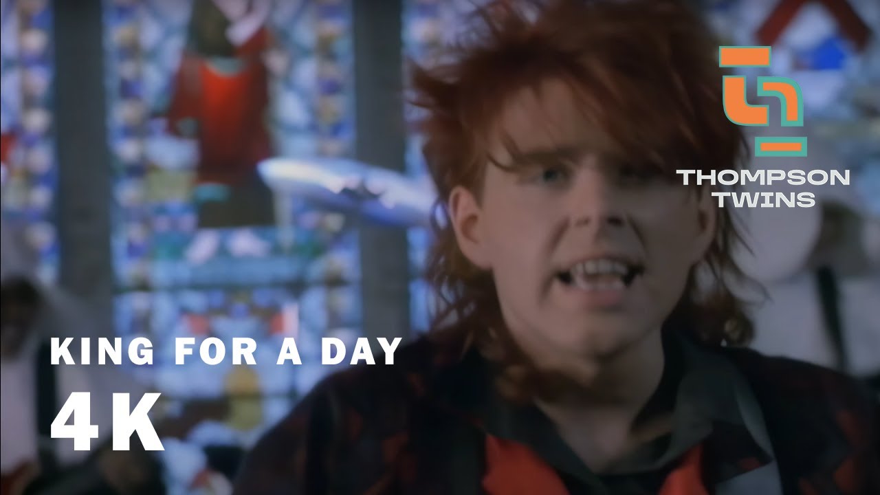 zebra3V1's tweet card. Thompson Twins - King For A Day (Official Video) (4K Remaster)
