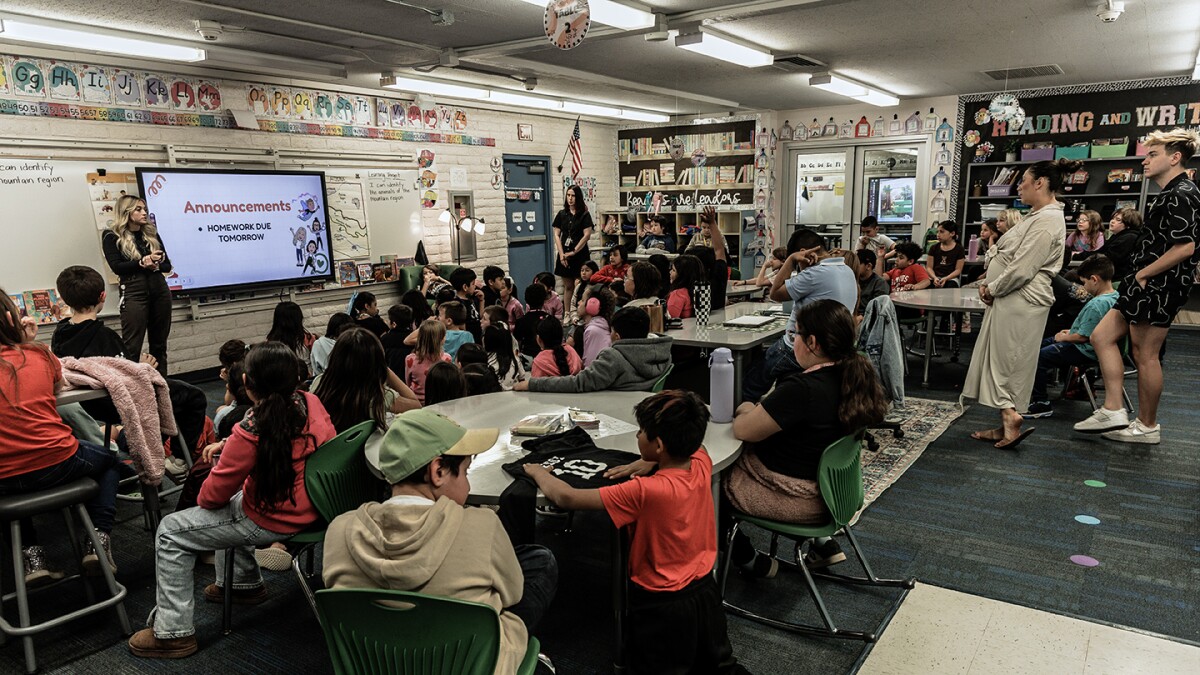 educationweek's tweet card. Collaborative teaching gains traction amid staff shortages and rising student need.