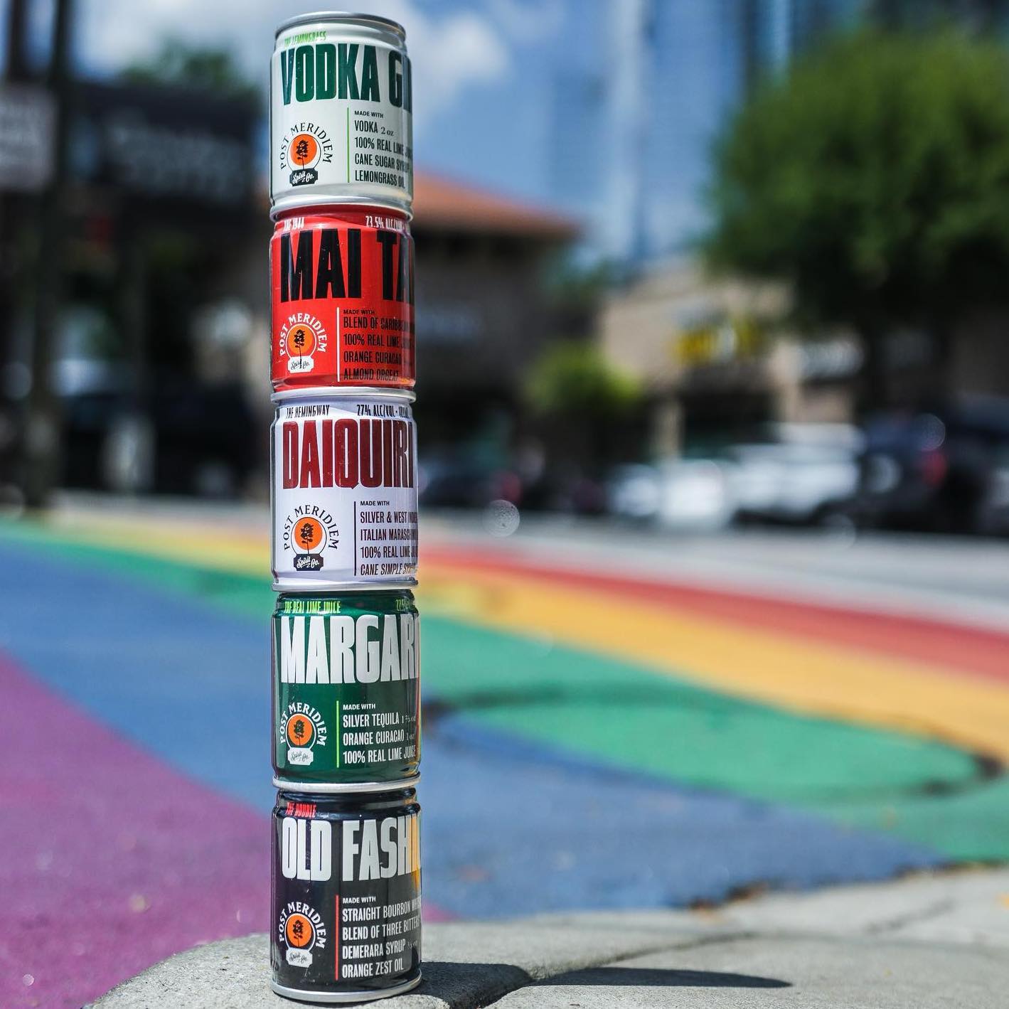 _thedailypour's tweet card. Post Meridiem Spirits' canned cocktails are a little different than the usual ones. The cans are tinier, and the alcohol percentages are much higher.