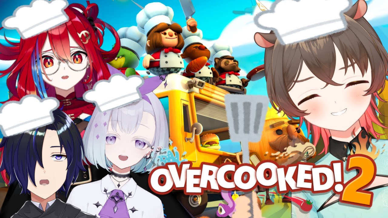 menchi14's tweet card. 🦥#overcooked2 /オーバークック２ 🌿調理実習なら任せてください ｗ/ ちゆうさ,結橘萌花,ダラク・オブ・ジ・エンド