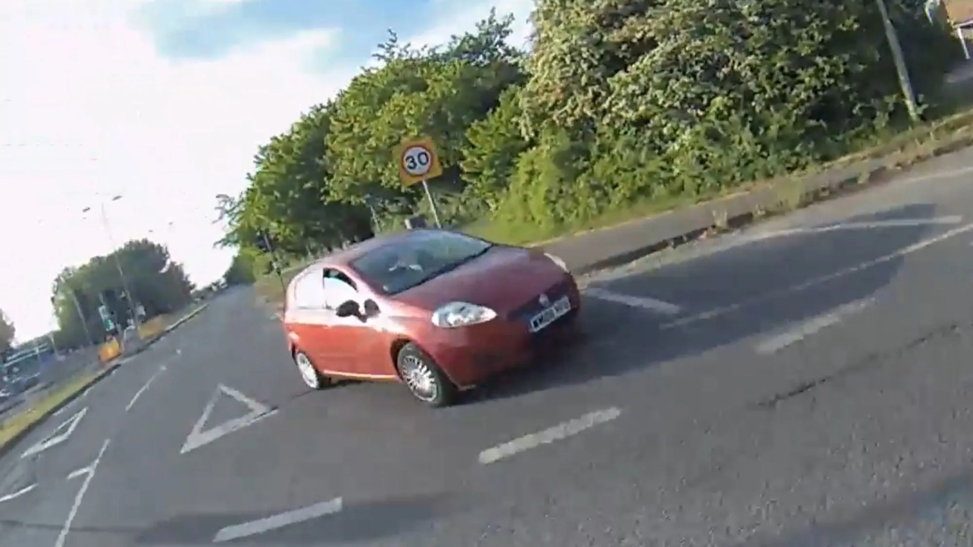 ChaponaBike123's tweet card. THIS is the shocking moment a cyclist was sent flying off his bike after a car crashed into him at a roundabout. Dad-of-three Ian Bates had been cycling around a major roundabout in Waterlooville, …