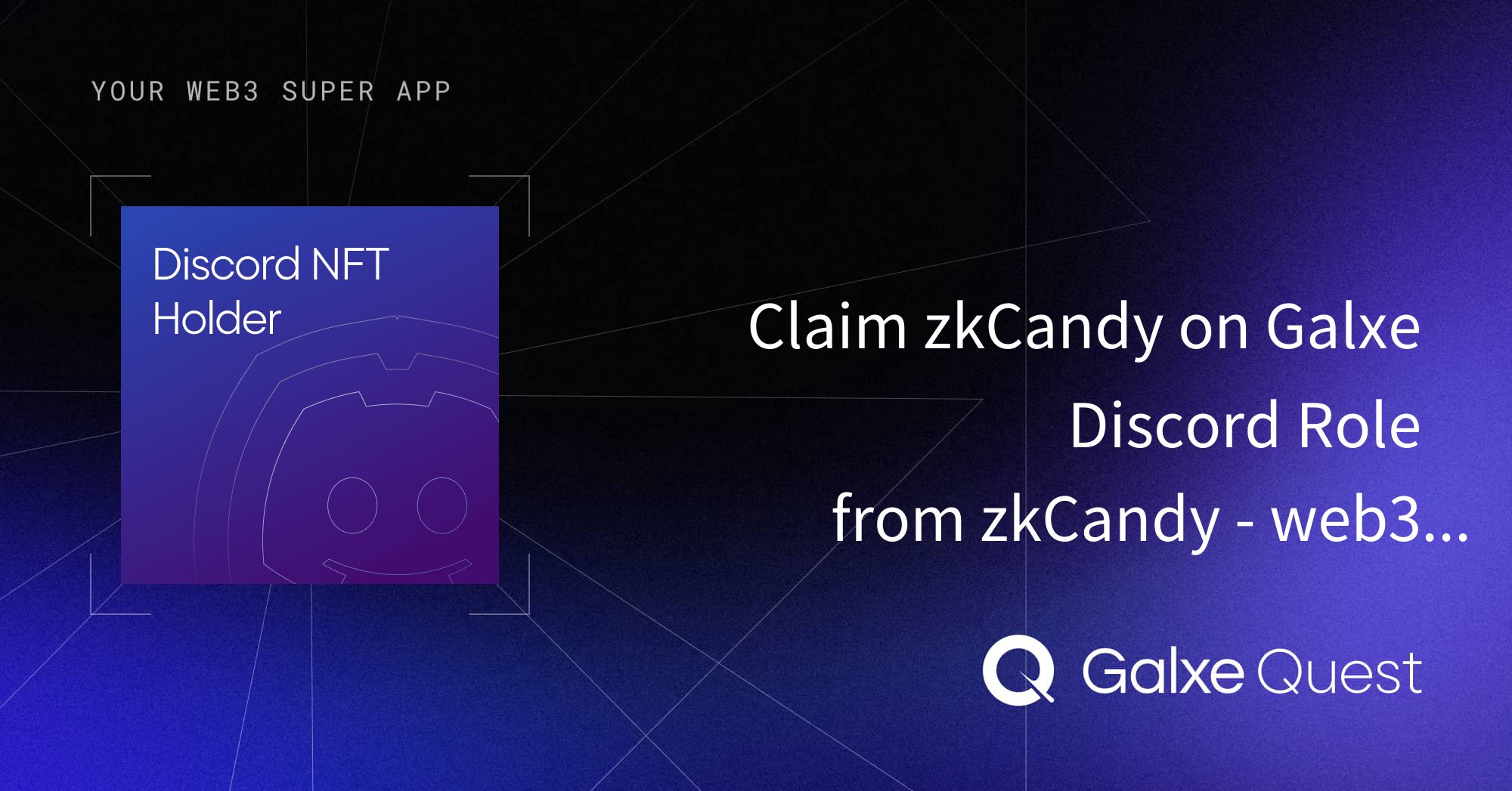 ZKcandyHQ's tweet card. Join zkCandy on Galxe by zkCandy - web3 Gaming Hyperchain on Galxe. Claim Discord role to build your Web3 digital identity.