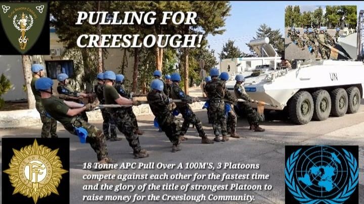 kforfitz_Wayne's tweet card. Hi my name is John Gallagher, I'm a corporal in the Irish Defence Forces … Scoil Cholmcille Parents Association needs your support for Pulling for Creeslough
