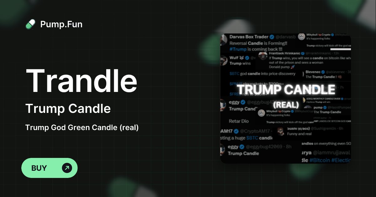 Zghire_'s tweet card. Trump God Green Candle (real)