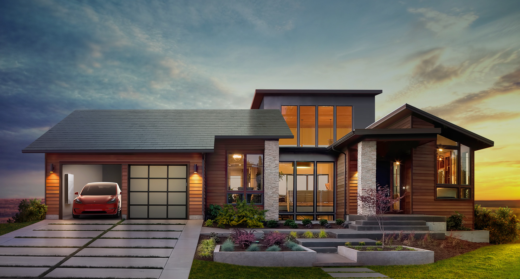 DailyTechToday's tweet card. The Tesla solar roof tiles the company unveiled last year, which look like regular roof tiles and yet have roughly equivalent efficiency of traditional