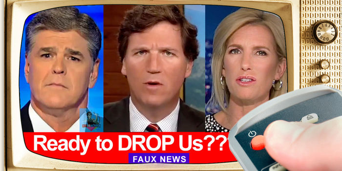 LoseFoxNews's tweet card. Why should liberals, progressives and sane people pay $20.64 EVERY YEAR for FOX News' lies? We can and SHOULD end this! It's easy (57557 signatures on petition)