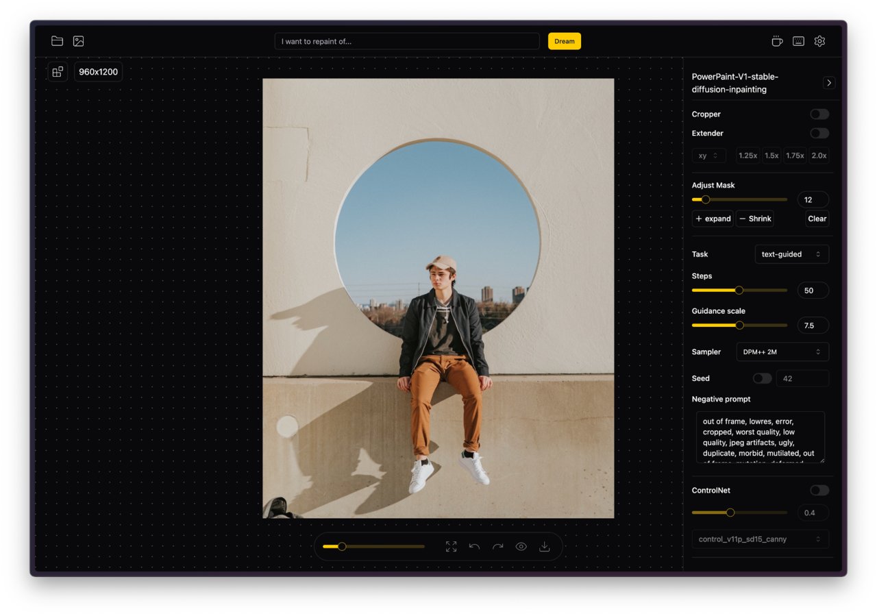 virtualmemory's tweet card. Image inpainting tool powered by SOTA AI Model. Remove any unwanted object, defect, people from your pictures or erase and replace(powered by stable diffusion) any thing on your pictures. - Sanster...