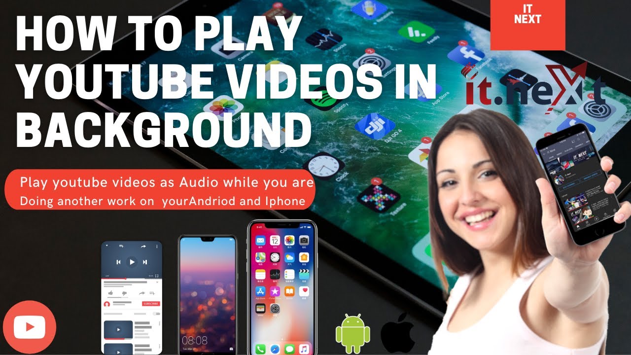 itnext7's tweet card. how to play you tube in background