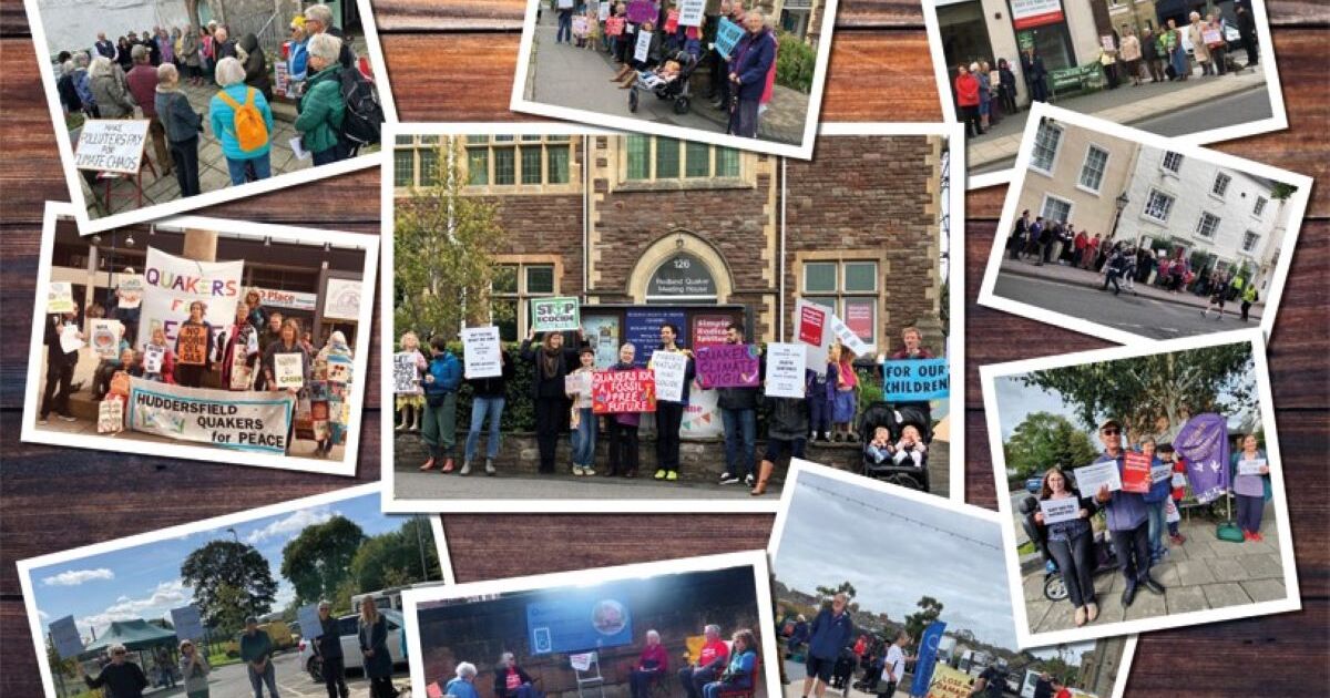 BritishQuakers's tweet card. This year’s Quaker Week began (suitably) with silence as hundreds of Quakers across England and Scotland held climate vigils.