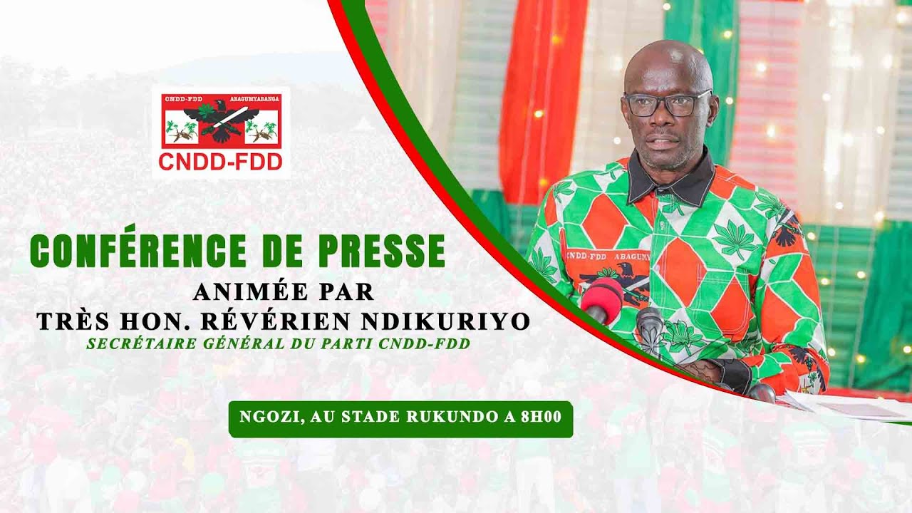 CnddFdd's tweet card. Conférence de presse animée par Très Hon. Révérien NDIKURIYO,...