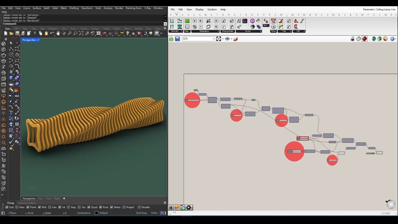 miled_37's tweet card. Grasshopper 3D - Pendant Lamp Tutorial