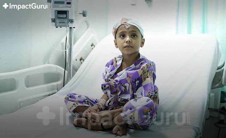 Yervand26261582's tweet card. Avni has a brain tumour & hydrocephalus. Her store worker father can't afford surgery. Please donate to help save her life!