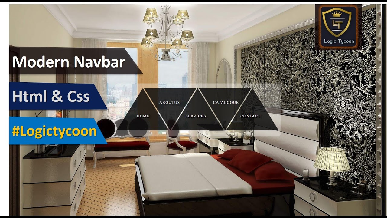 LogicTycoon's tweet card. Awesome Navigation Menu with Hero Background in Html & Css3