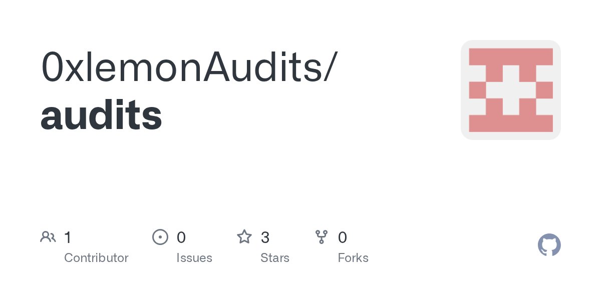 0xlemonaudits's tweet card. Contribute to 0xlemonAudits/audits development by creating an account on GitHub.