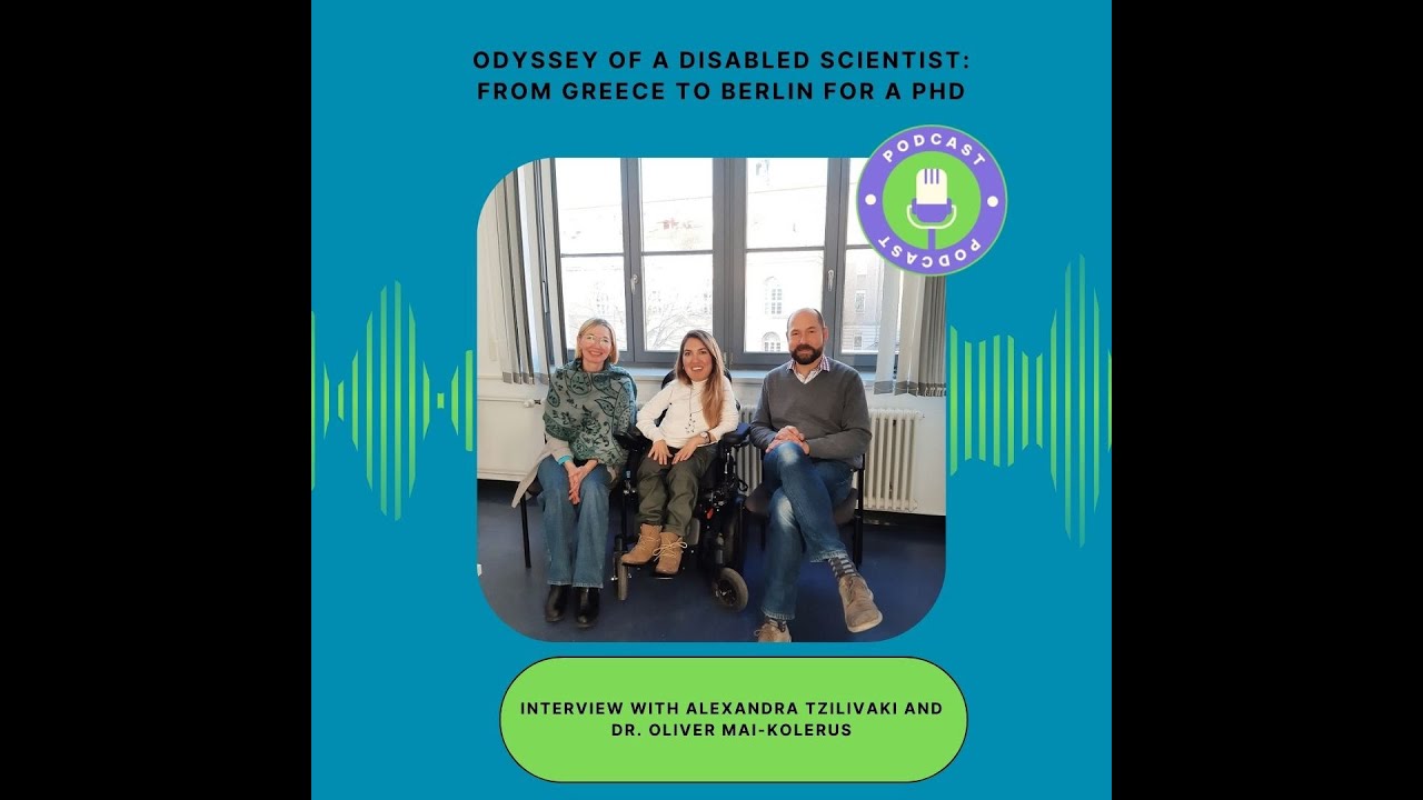NeuroCureBerlin's tweet card. Odyssey of a disabled scientist from Greece to Germany for a PhD