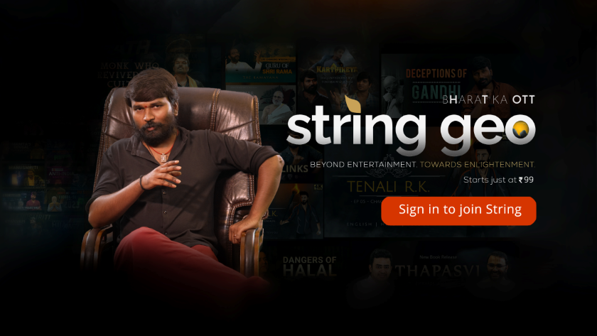 String_Geo's tweet card. String Geo - Bharat ka OTT.