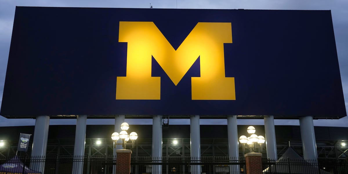 WIFR_FirstAlert's tweet card. The NCAA fined Michigan tens of millions of dollars Friday and suspended coach Sherrone Moore for three games for a sign-stealing scandal.