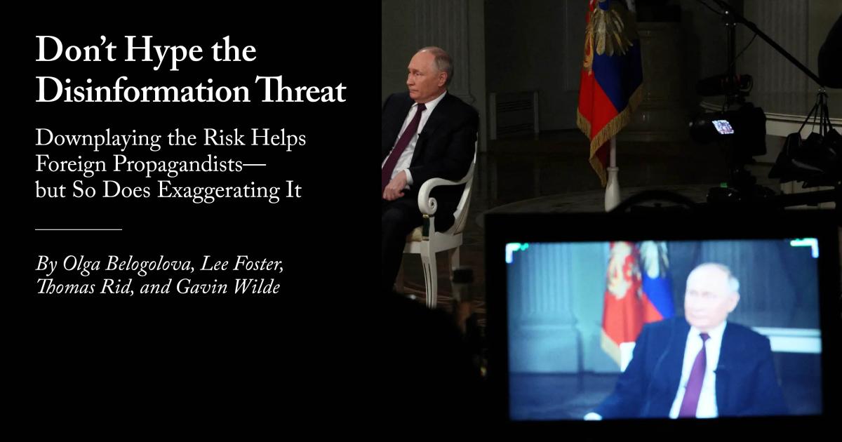 CarnegieEndow's tweet card. Underplaying the risk helps foreign propagandists—but so does exaggerating it.