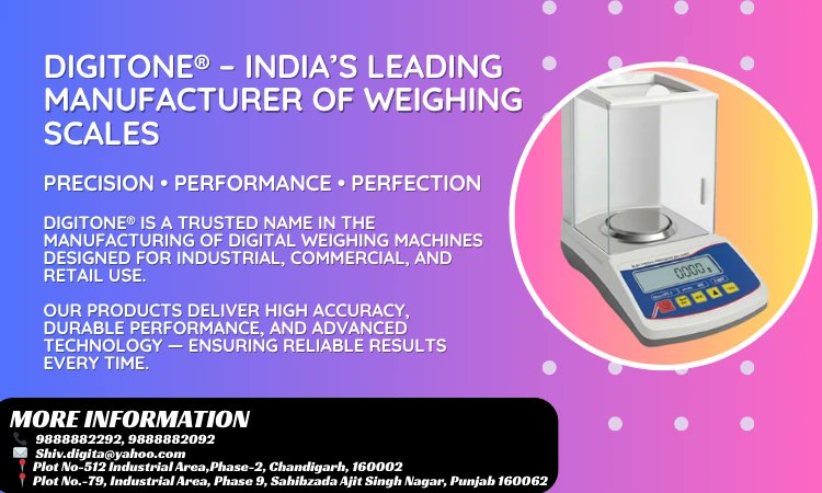 Shivkumar882292's tweet card. Digitone® – India’s Trusted Name in Digital Weighing Scales. Shop high-precision electronic weighing machines for industrial, retail, and household use. Trusted, durable, and made in India.