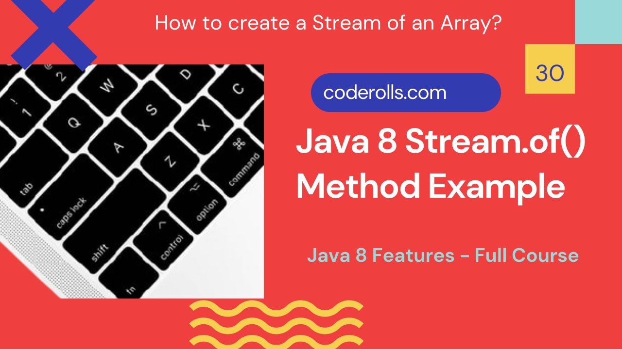 codeRolls's tweet card. 30 Java 8 Stream.of() Method Example