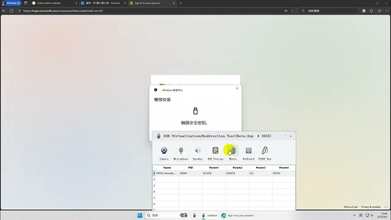 DriverDevelop20's tweet card. Virtual FIDO2 yubico key support Microsoft Account 2FA USER LOGIN