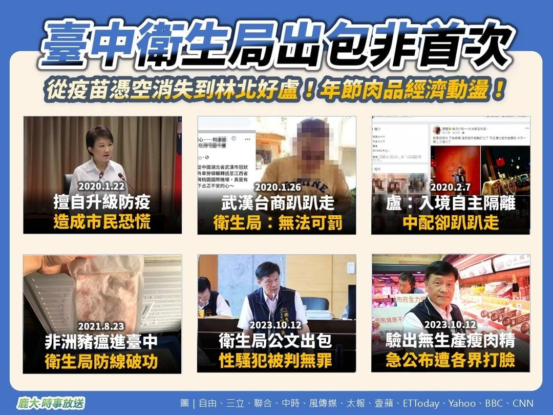 Bj76011862's tweet card. 轉自鹿大時事放送 臺中衛生局曾梓展出包非首次　 十大惡跡應送監院彈劾 （※注意！盧秀燕又可能開始做滿意度民調或蓋新聞） ​. 盧秀燕與衛生局長曾梓展兩人可以說是這幾年來狼狽為奸的政客，衛生議題淪為盧秀燕的作秀工具，以保護市民為幌子，屢屢造成政治與經濟市場動盪。 ​. ❶ 作秀！搶比中央升級防疫，造成市民恐慌！ ❷ 武漢臺商回國後，在西屯趴趴走，處法一日數變！ ❸...