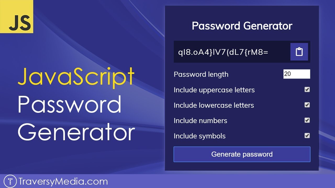 FlorinPop17's tweet card. JavaScript Password Generator