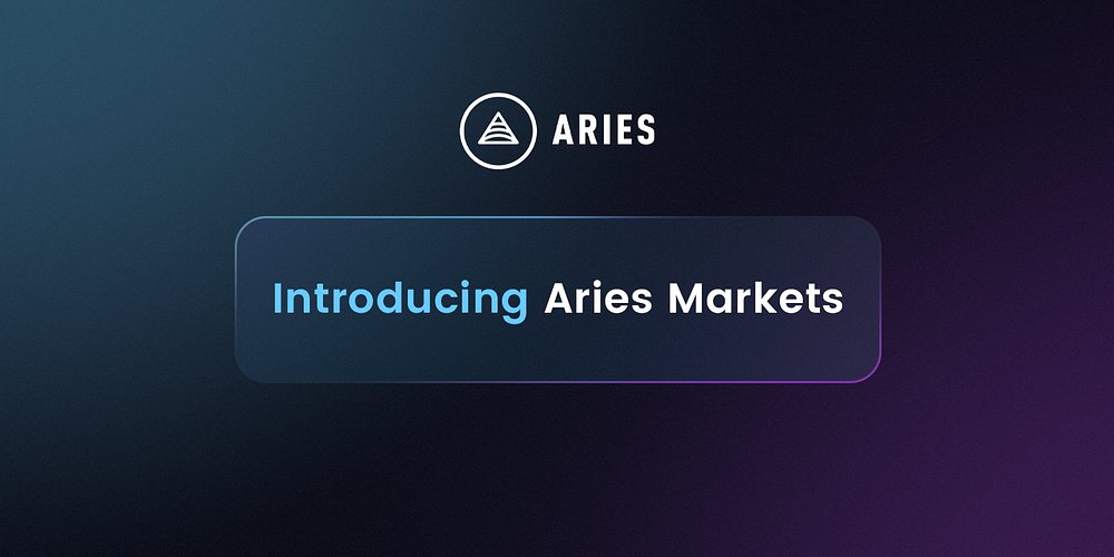 AriesMarkets's tweet card. Aries Markets is excited to unveil its brand and vision as a decentralized exchange. Aries Markets brings you borrowing, lending and margin…