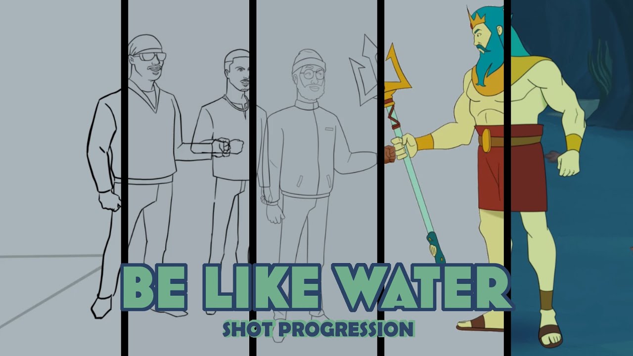 PGomez_Animator's tweet card. Be Like Water- Shot Progression