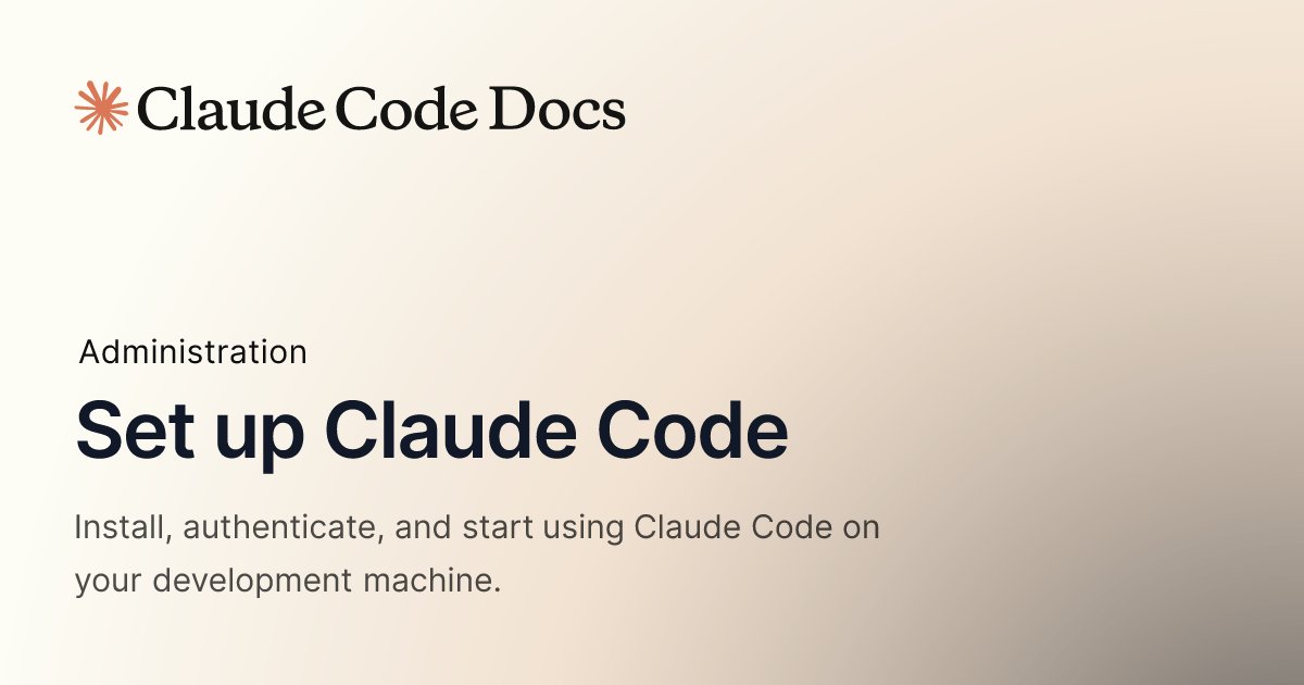 claudeai's tweet card. Install, authenticate, and start using Claude Code on your development machine.