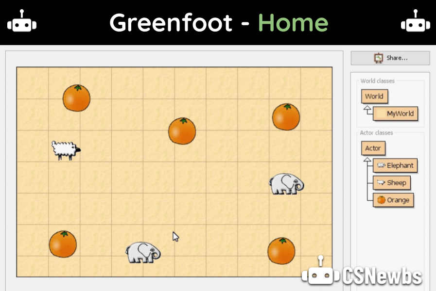 CSNewbs's tweet card. The Greenfoot homepage on CSNewbs with links to creating your own Greenfoot game from scratch, as well as key code and how to solve common errors. This section is aimed at the Eduqas GCSE 2016...