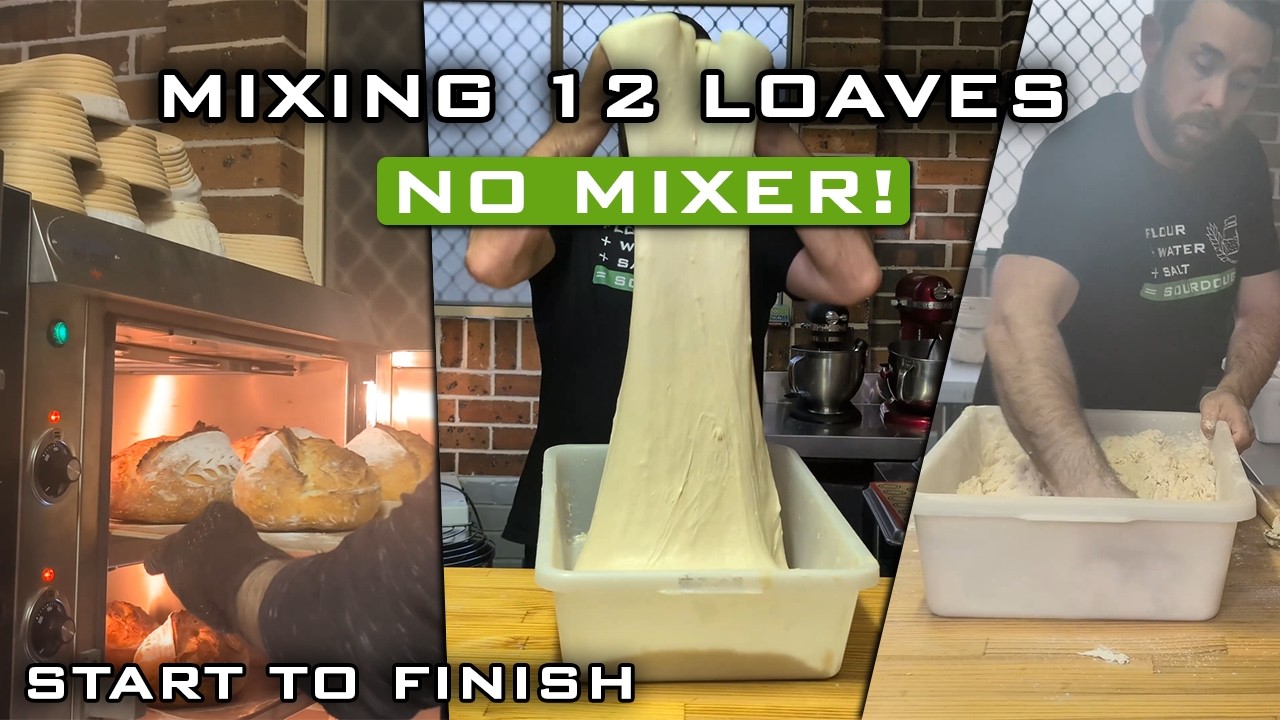 urbantreats_syd's tweet card. How I Hand Mix 12 Sourdough Loaves – Microbakery Workflow