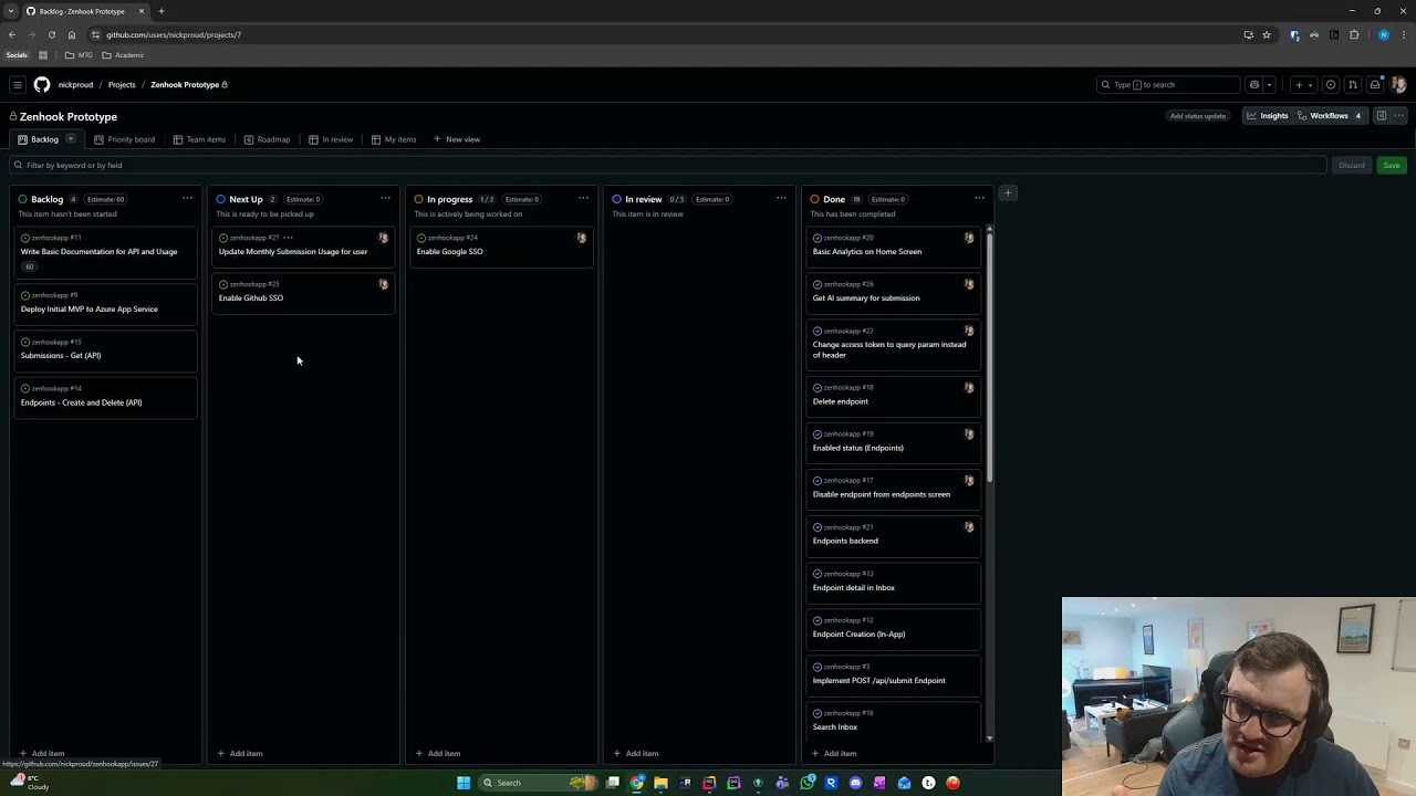 nickproud's tweet card. Zenhook Live Development - Adding Google SSO