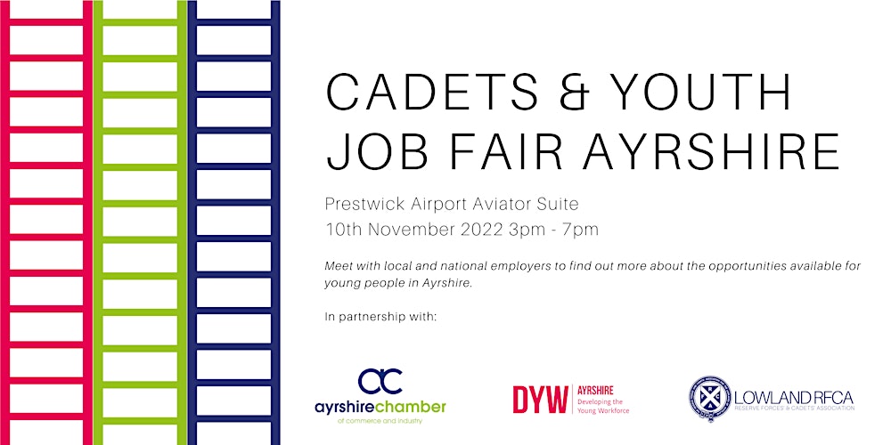 lorrajaysee's tweet card. Job fair for cadets and young people across Ayrshire in partnership with Lowland RFCA and Ayrshire Chamber of Commerce