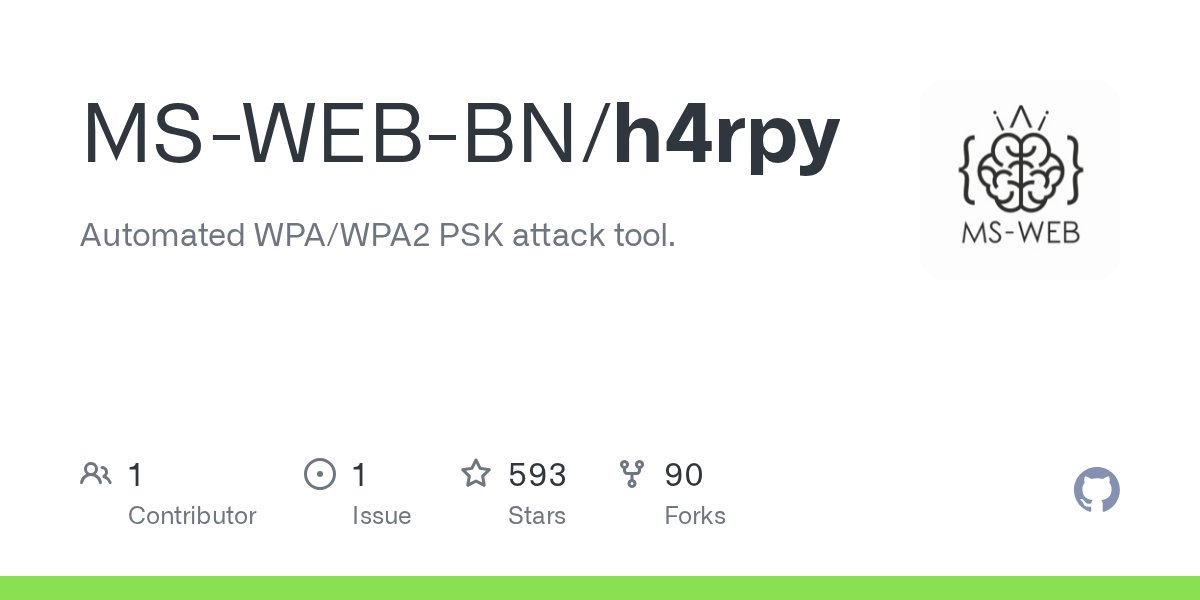 HackingTeam777's tweet card. Automated WPA/WPA2 PSK attack tool. Contribute to MS-WEB-BN/h4rpy development by creating an account on GitHub.