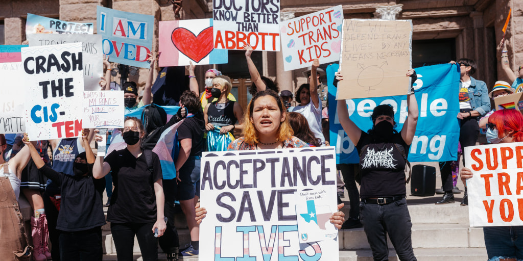 NOH8Campaign's tweet card. Advocates say the move is dangerous for queer youths in the state, especially in light of Gov. Greg Abbott’s directive on gender-affirming care for transgender minors.