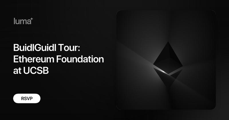 BlockchainUCSB's tweet card. What is it? Ethereum Foundation is coming to UCSB with their BuidlGuidl virtual tour on October 16th at 5:30PM! Join us for a hands-on, beginner-friendly…