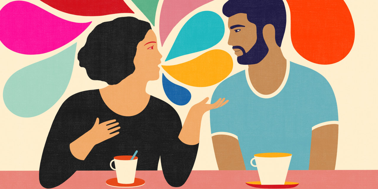 WSJ's tweet card. Couples where one person talks a lot more can run into problems. Here’s help.