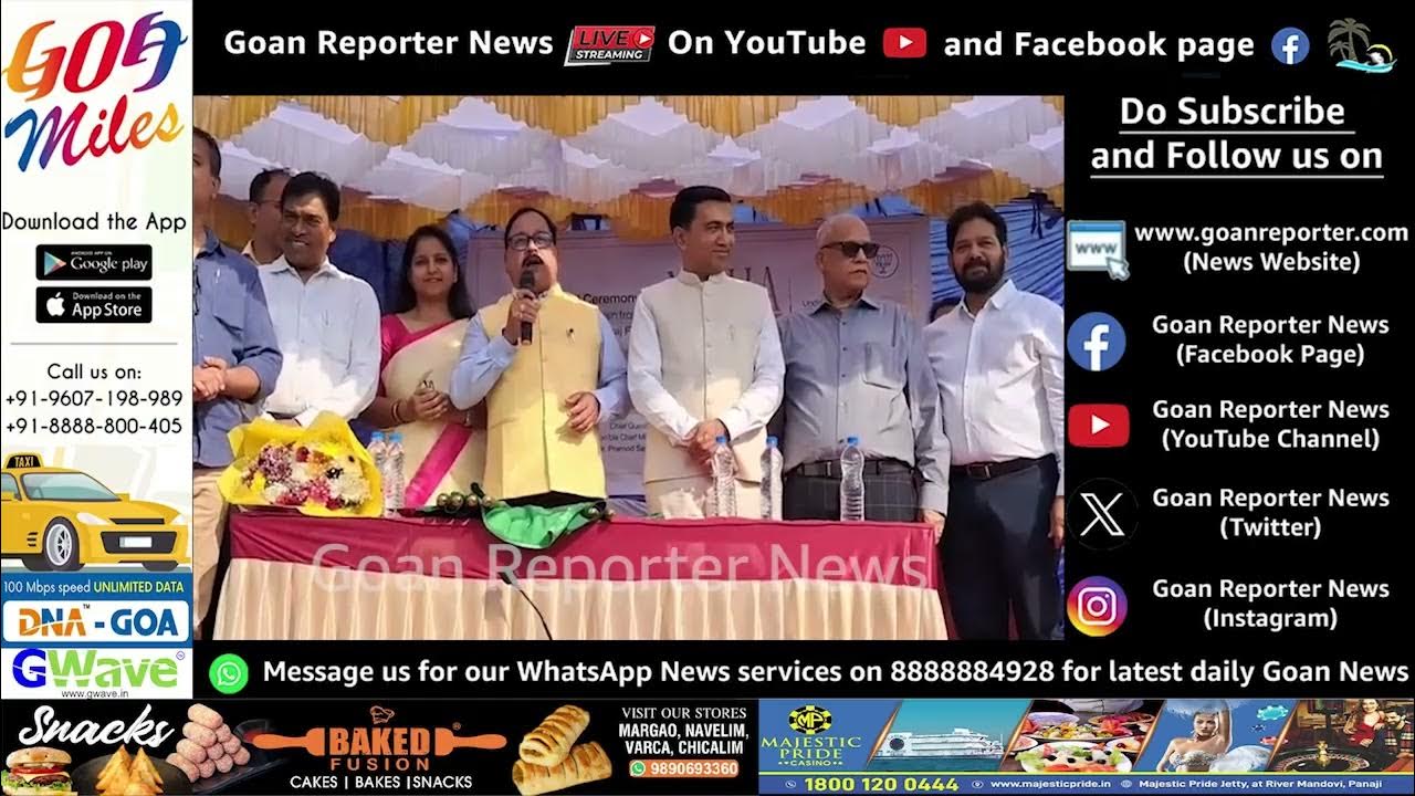 Goan_Reporter's tweet card. Goan Reporter: Min Subhash Phaldesai Speech at Flag-Off of Special...
