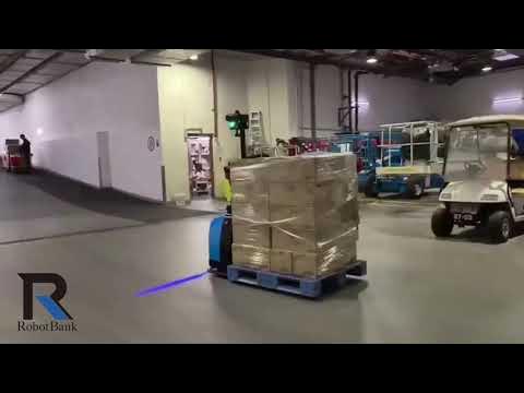 RobotBank7's tweet card. 工場・倉庫の物流自動化・省人化、自動フォークリフト📦 搬送のプロフェッショナル、RobotBank