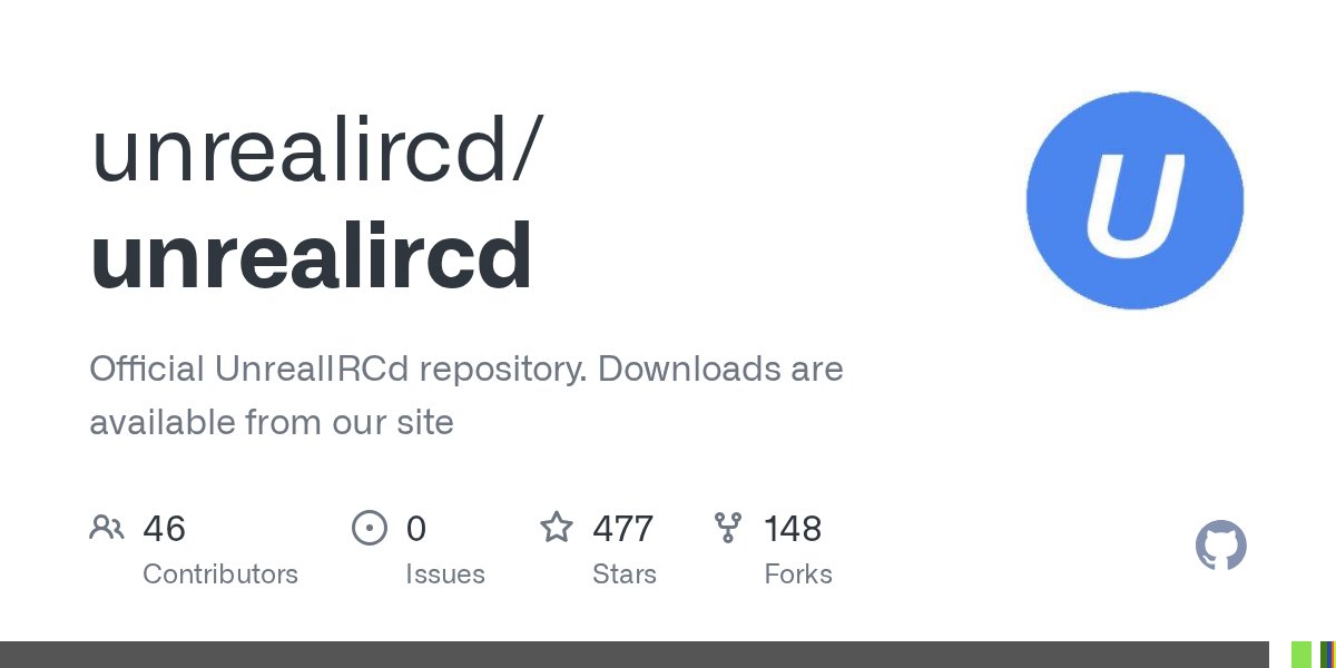 Unreal_IRCd's tweet card. Official UnrealIRCd repository. Downloads are available from our site - unrealircd/unrealircd
