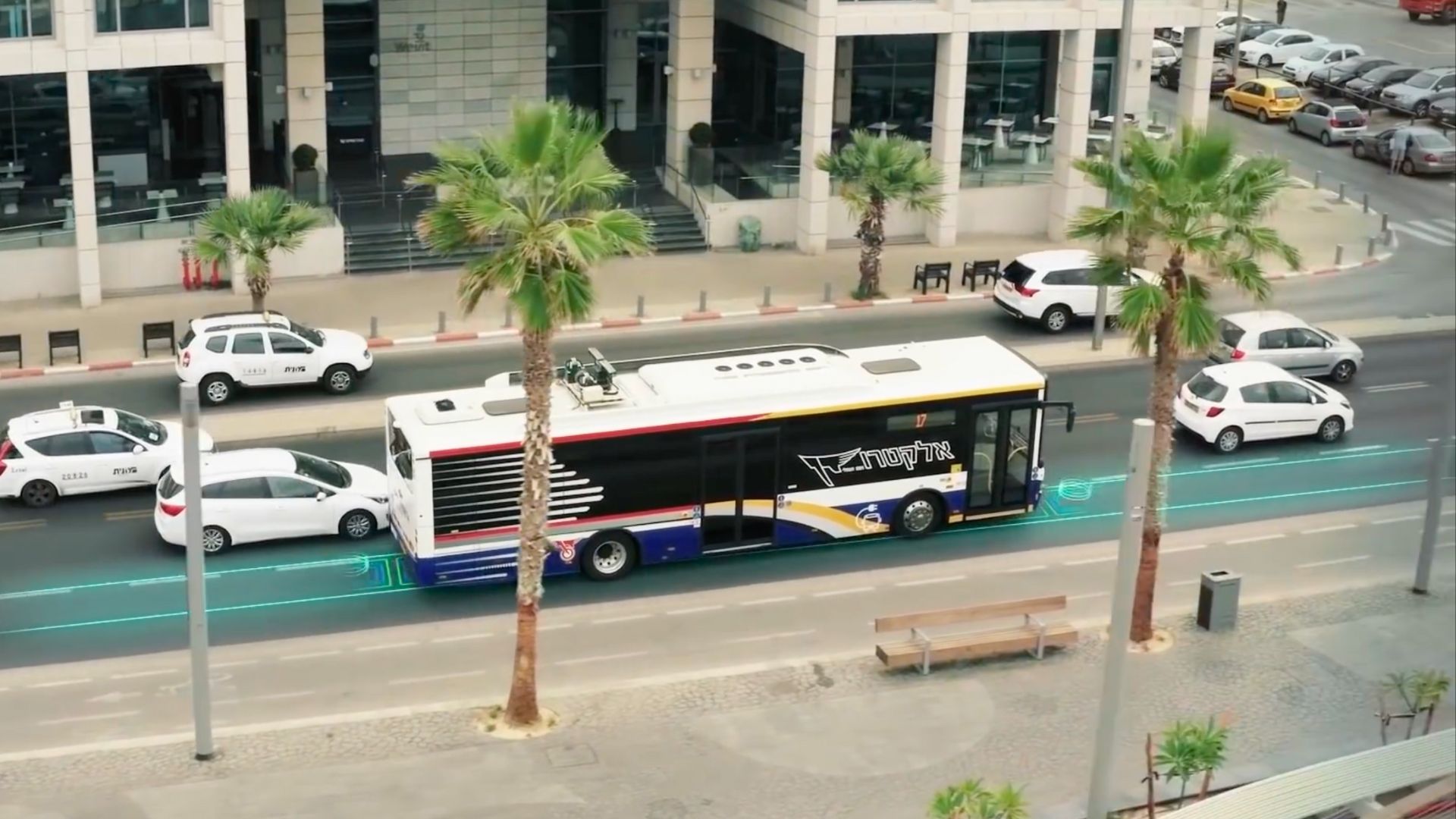 sertram's tweet card. France unveils first real motorway where electric trucks, cars, and buses recharge on the move. No plugs, no stops, just power beneath the asphalt.