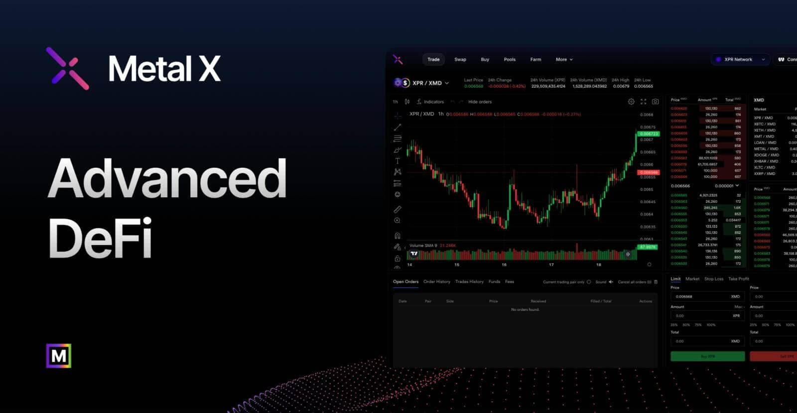 MetalXApp's tweet card. Easily deposit and transfer cryptocurrency, including Bitcoin, Ethereum, Dogecoin and USDC onto the XPR Network. Instant transactions with zero gas fees.