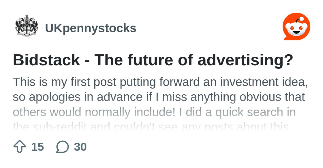 BidstackI's tweet card. Explore this post and more from the UKpennystocks community