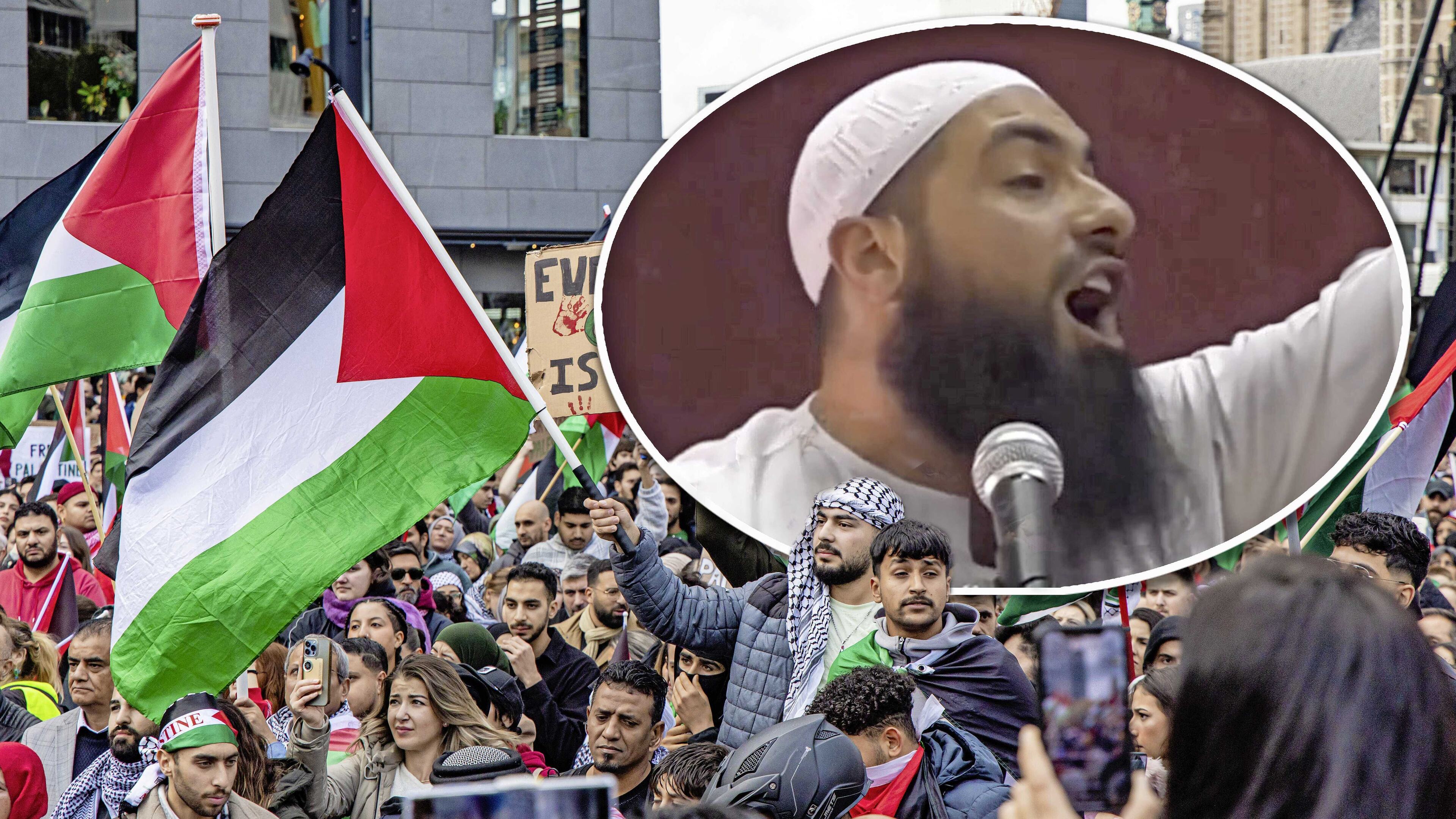 telegraaf's tweet card. Een gebed overslaan is erger dan een kind aanranden, de massaslachting van 7 oktober was ’een opsteker’ en wie Hamas veroordeelt, is een verrader. Allemaal uitspraken van de Australische prediker...