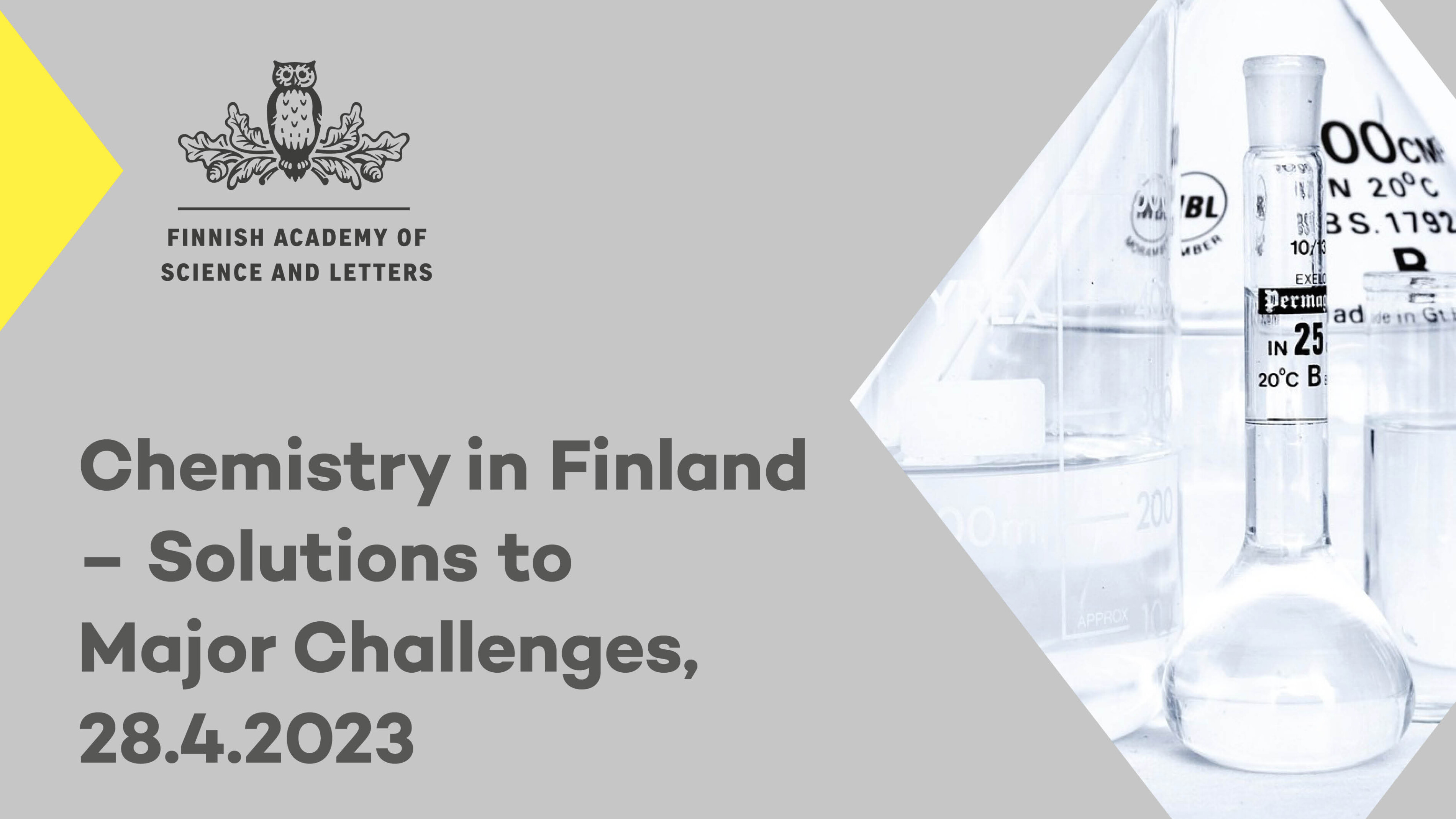 Tiedeakatemia's tweet card. The seminar will highlight the importance of chemistry as science in solving some of the acute big challenges in the society.