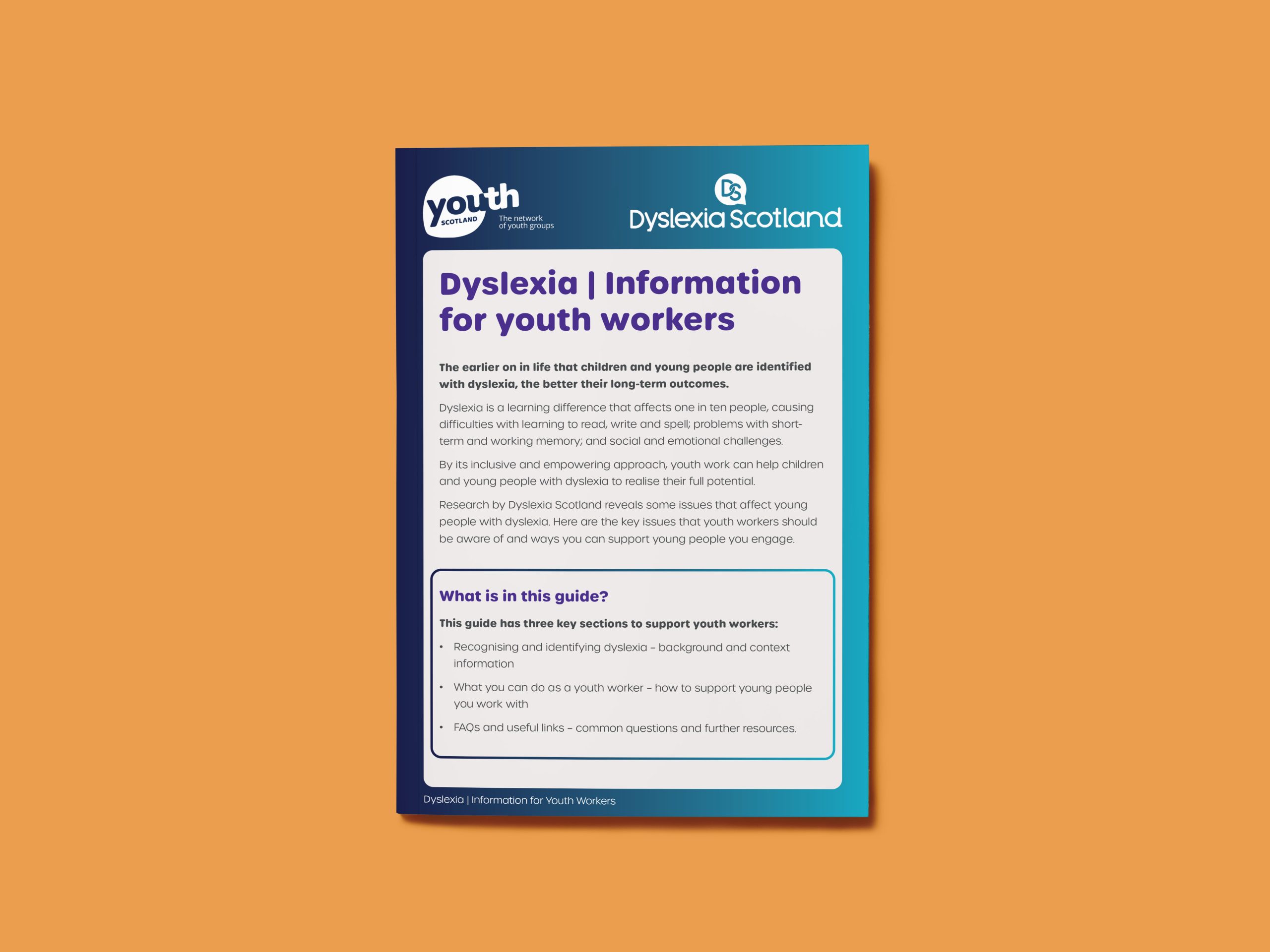 DyslexiaScotlan's tweet card. Dyslexia Scotland and Youth Scotland have collaborated to create a free guide for youth practitioners working with young people. The guide has three key sec ...